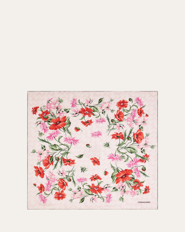 Monoflow Floral-Print Satin Scarf